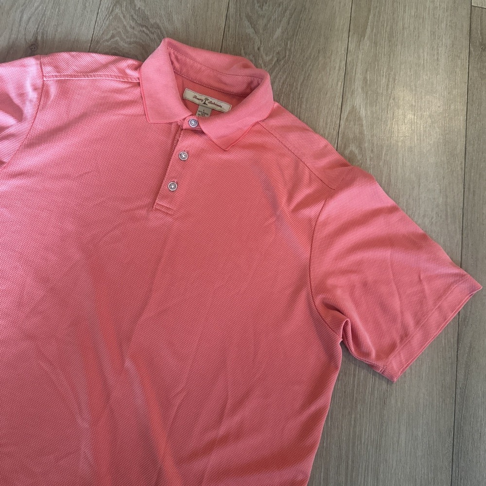 Tommy Bahama Men's S/S Polo Shirt Coral Large Modal Summer Golf Preppy